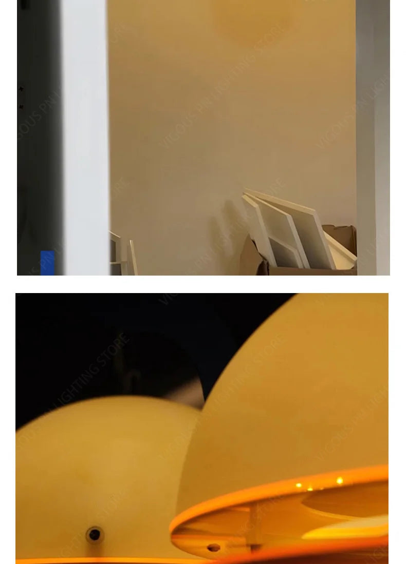 Modern Nordic Yellow Acrylic Glass Pendant Light Living Dining Bedroom Room Decor Sunset Lamp Indoor Lustre Lighting Fixtures