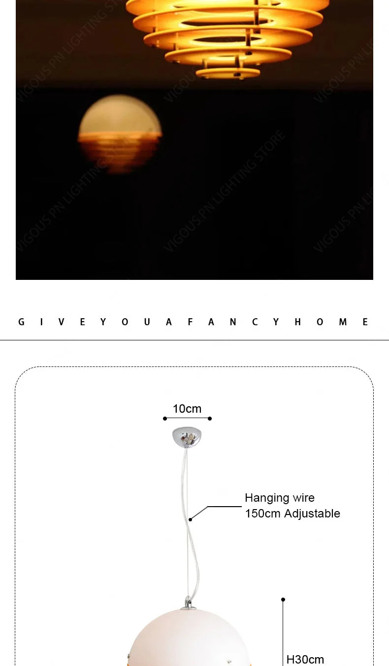 Modern Nordic Yellow Acrylic Glass Pendant Light Living Dining Bedroom Room Decor Sunset Lamp Indoor Lustre Lighting Fixtures