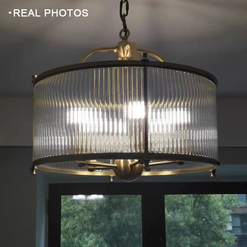 Modern Luxury Glass Chandelier Golden Copper Living Dining Bedroom Home Room Decor Ceiling Pendant Light Indoor LED Lamp Fixture