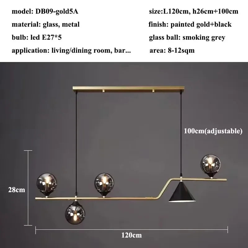 Modern Glass Ball Long Led Pendant Lights Living Dining Room Chandeliers Lighting Home Decor Bar Kitchen Hanging Lamp Luminaire