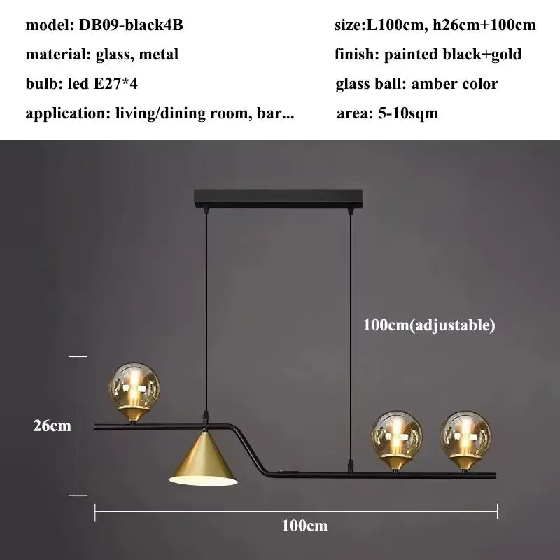 Modern Glass Ball Long Led Pendant Lights Living Dining Room Chandeliers Lighting Home Decor Bar Kitchen Hanging Lamp Luminaire