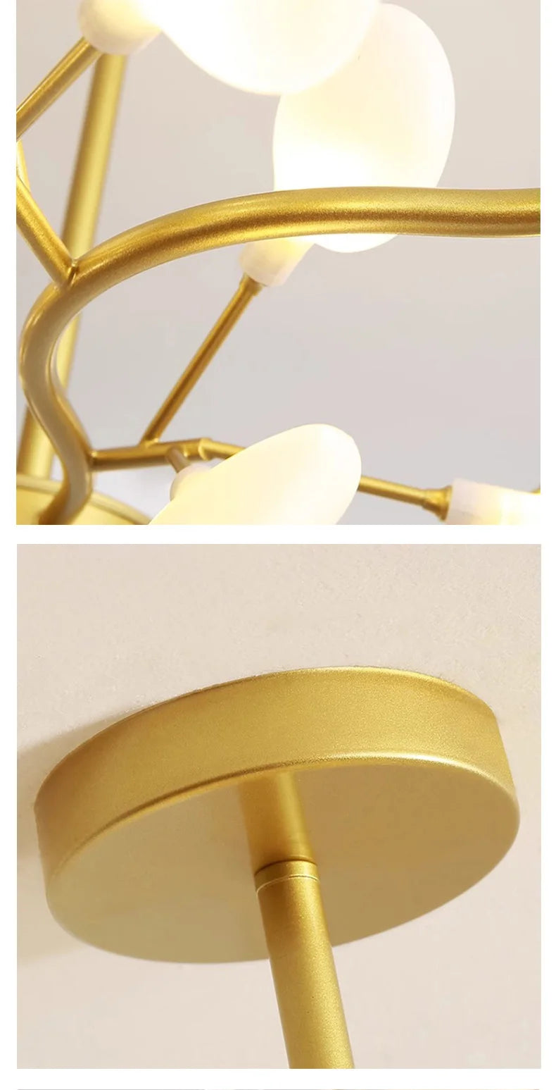 Nordic G4 Led Chandelier Lighting Modern Branch Pendant Light Living Room Gold / Black Led Luminarias Art Decor Indoor Lighting