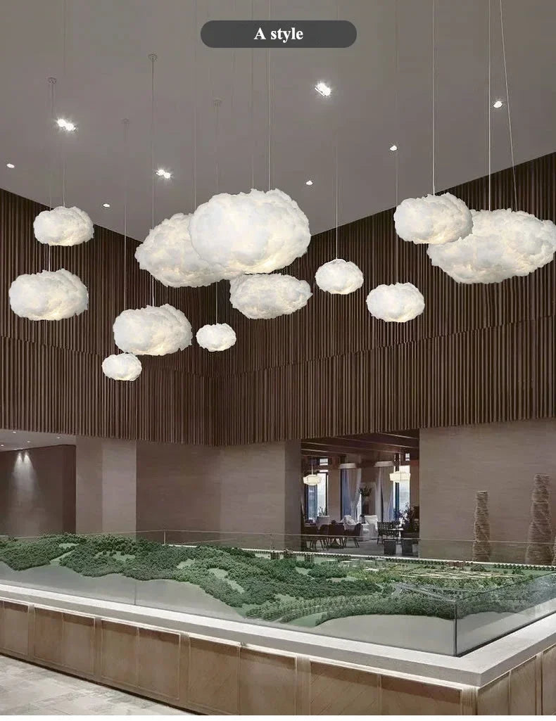 Nordic Floating Cloud Pendant Lights Living Dining Children Room Led Chandelier Lighting Bedroom B&B Club Hanging Lamp Luminaire