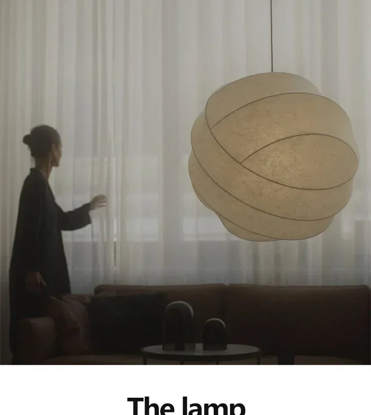 Janpanses Wabi Sabi Silk Led Pendant Lamps Living Dining Room Bedroom Chandeliers Home Decor Minimalist Hanging Lights Fixtures