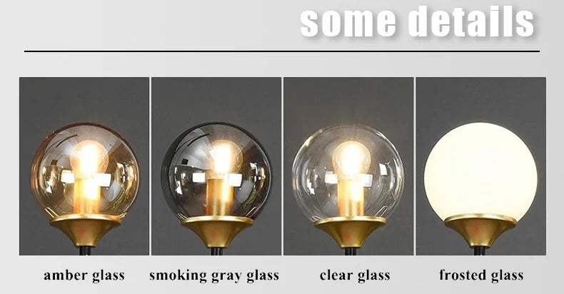 Modern Glass Ball Long Led Pendant Lights Living Dining Room Chandeliers Lighting Home Decor Bar Kitchen Hanging Lamp Luminaire