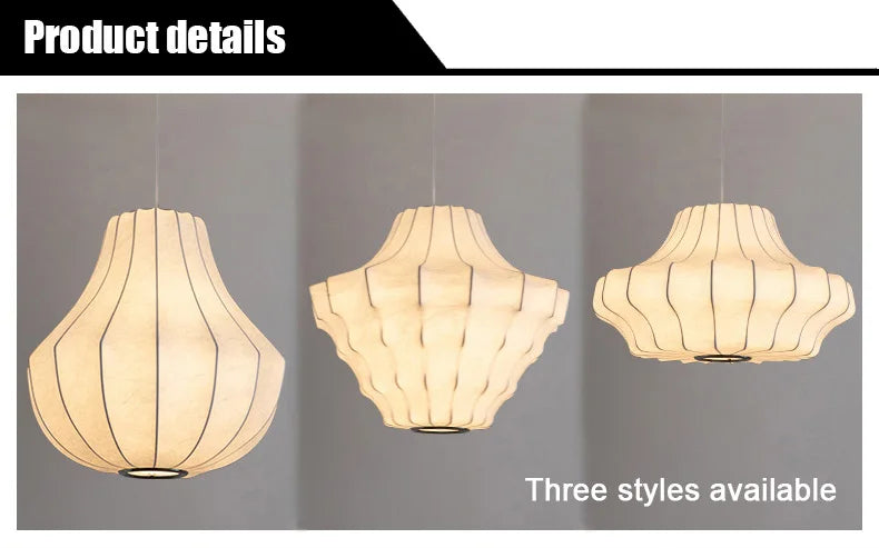Japanese Wabi Sabi Silk Chandelier Living Dining Room Bedroom B&B Personalized Home Decor Pendant Light Indoor Lighting Fixtures