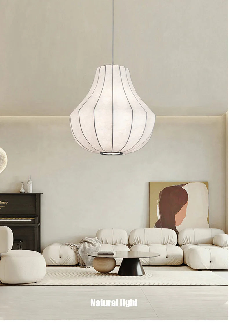 Japanese Wabi Sabi Silk Chandelier Living Dining Room Bedroom B&B Personalized Home Decor Pendant Light Indoor Lighting Fixtures