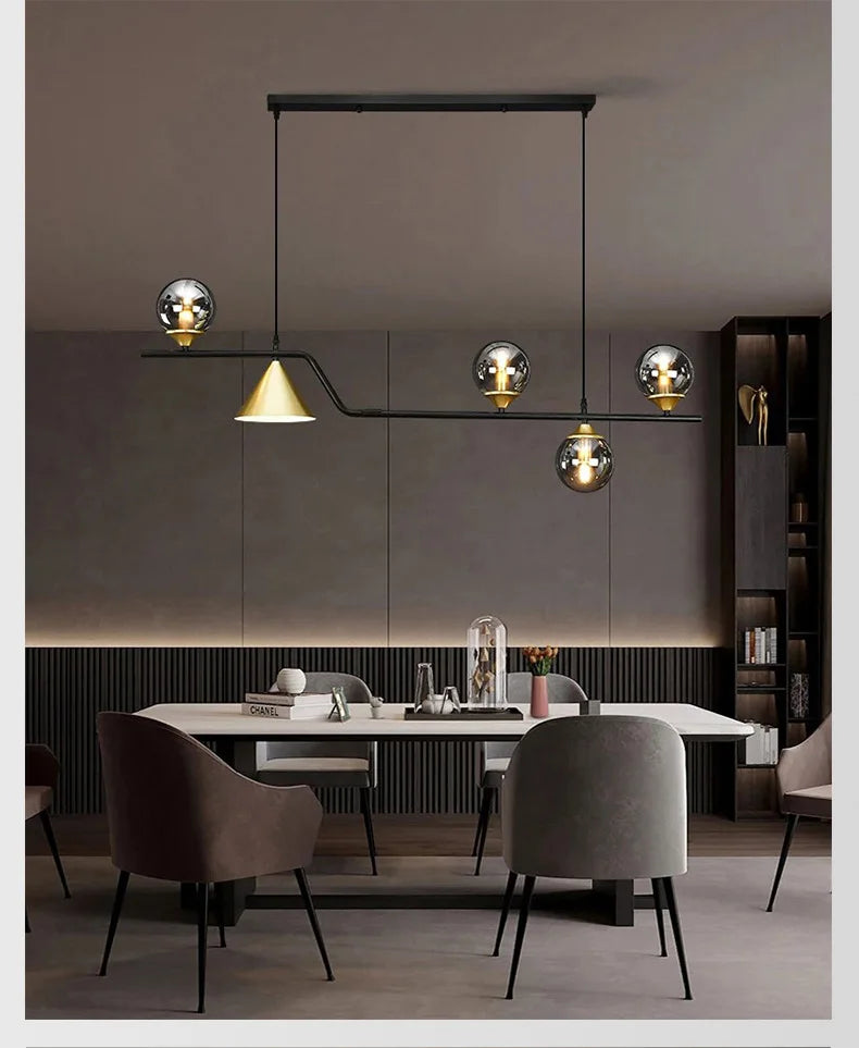 Modern Glass Ball Long Led Pendant Lights Living Dining Room Chandeliers Lighting Home Decor Bar Kitchen Hanging Lamp Luminaire