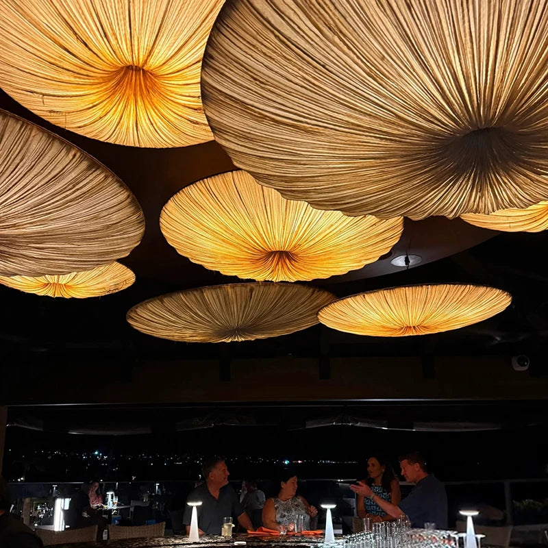 Japanese Wabi Sabi Cloth Pendant Light Bar Living Room B&B Bedroom Nordic Ceiling Chandelier Lighting Decor Lustre Hanging Lamps