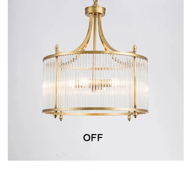 Modern Luxury Glass Chandelier Golden Copper Living Dining Bedroom Home Room Decor Ceiling Pendant Light Indoor LED Lamp Fixture