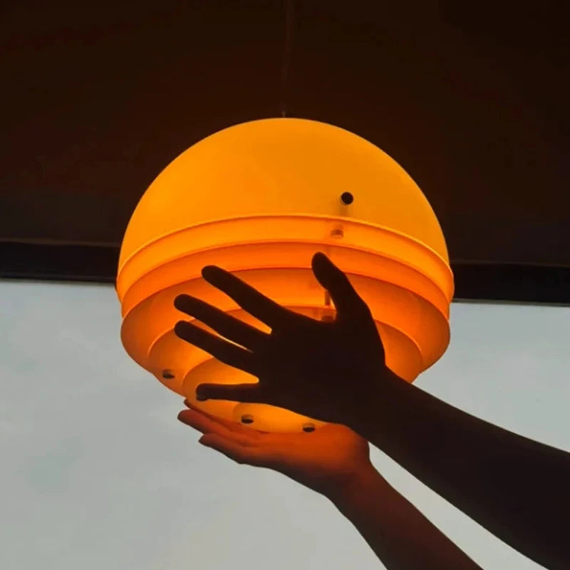 Modern Nordic Yellow Acrylic Glass Pendant Light Living Dining Bedroom Room Decor Sunset Lamp Indoor Lustre Lighting Fixtures