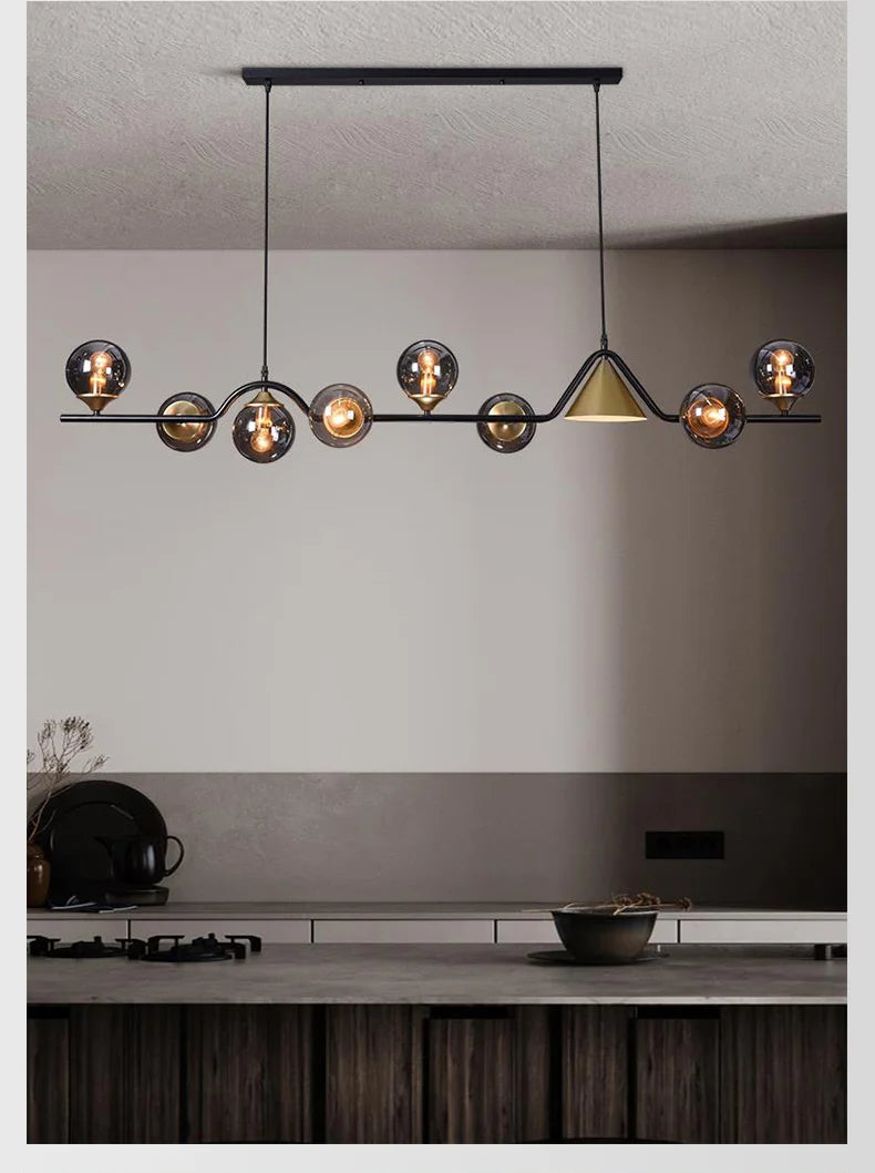Modern Glass Ball Long Led Pendant Lights Living Dining Room Chandeliers Lighting Home Decor Bar Kitchen Hanging Lamp Luminaire