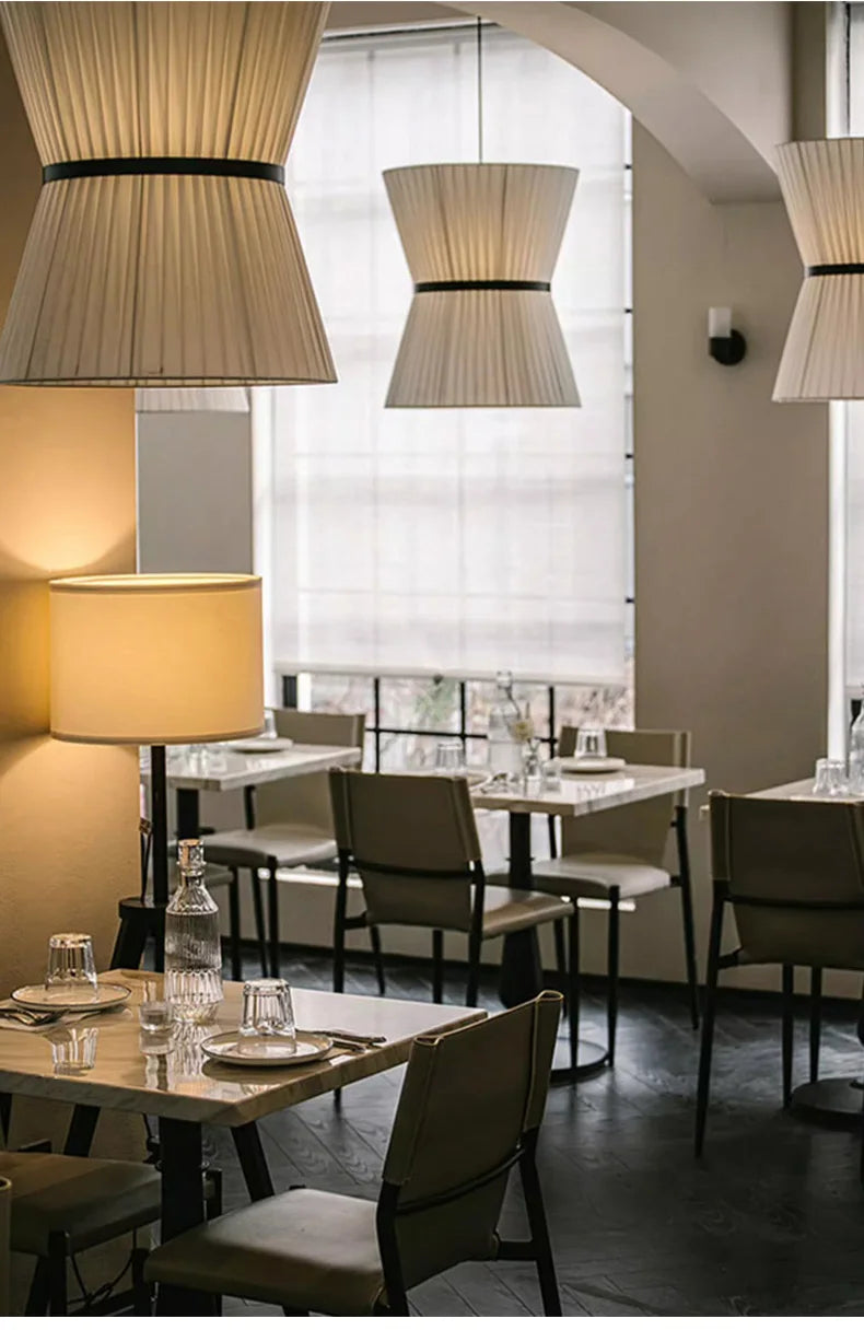 Modern Japanese Wabi Sabi Fabric Chandelier Living Dining Bedroom Nordic Decoration Home Pendant Lights Indoor Lighting Fixtures