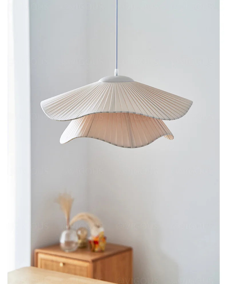 Nordic Fabric Led E27 Pendant Light Dining Living Room Bedroom Chandelier Lustre Decoration Home Ceiling Hanging Lamps Luminaire