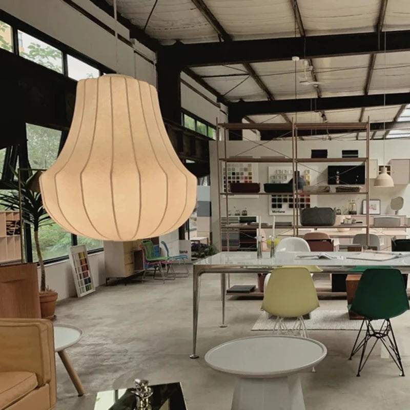 Japanese Wabi Sabi Silk Chandelier Living Dining Room Bedroom B&B Personalized Home Decor Pendant Light Indoor Lighting Fixtures