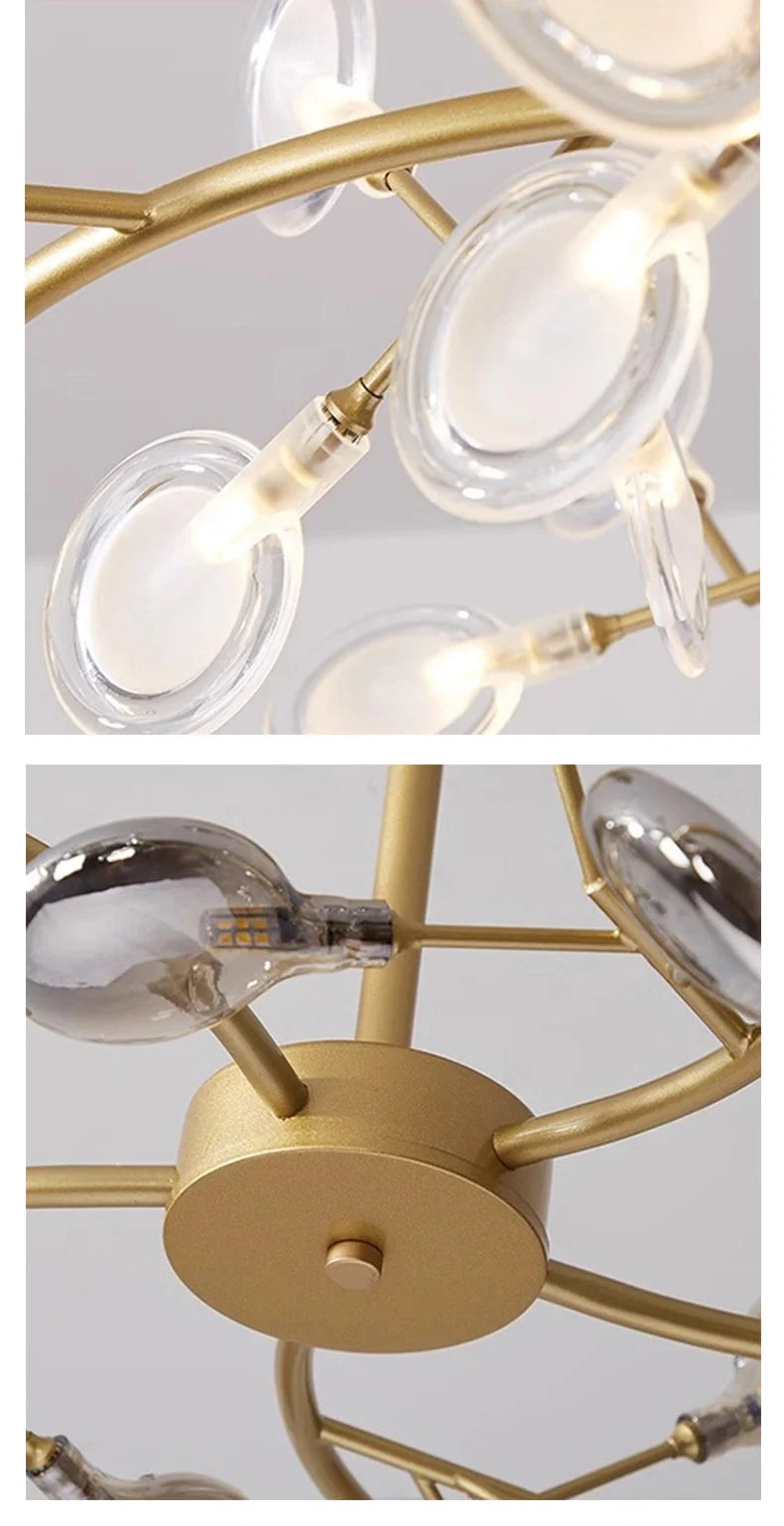 Nordic G4 Led Chandelier Lighting Modern Branch Pendant Light Living Room Gold / Black Led Luminarias Art Decor Indoor Lighting