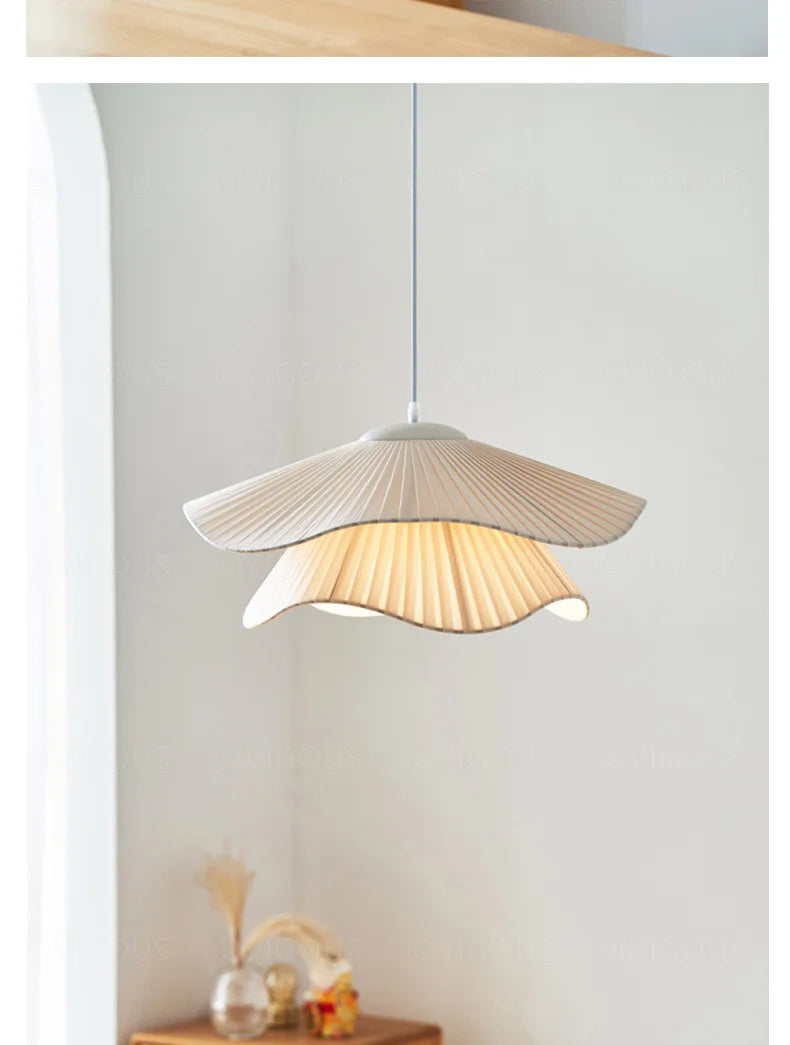 Nordic Fabric Led E27 Pendant Light Dining Living Room Bedroom Chandelier Lustre Decoration Home Ceiling Hanging Lamps Luminaire