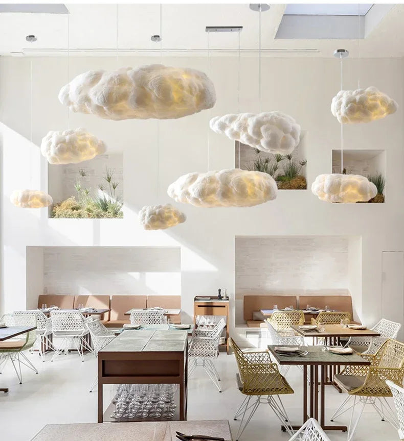 Nordic Floating Cloud Pendant Lights Living Dining Children Room Led Chandelier Lighting Bedroom B&B Club Hanging Lamp Luminaire