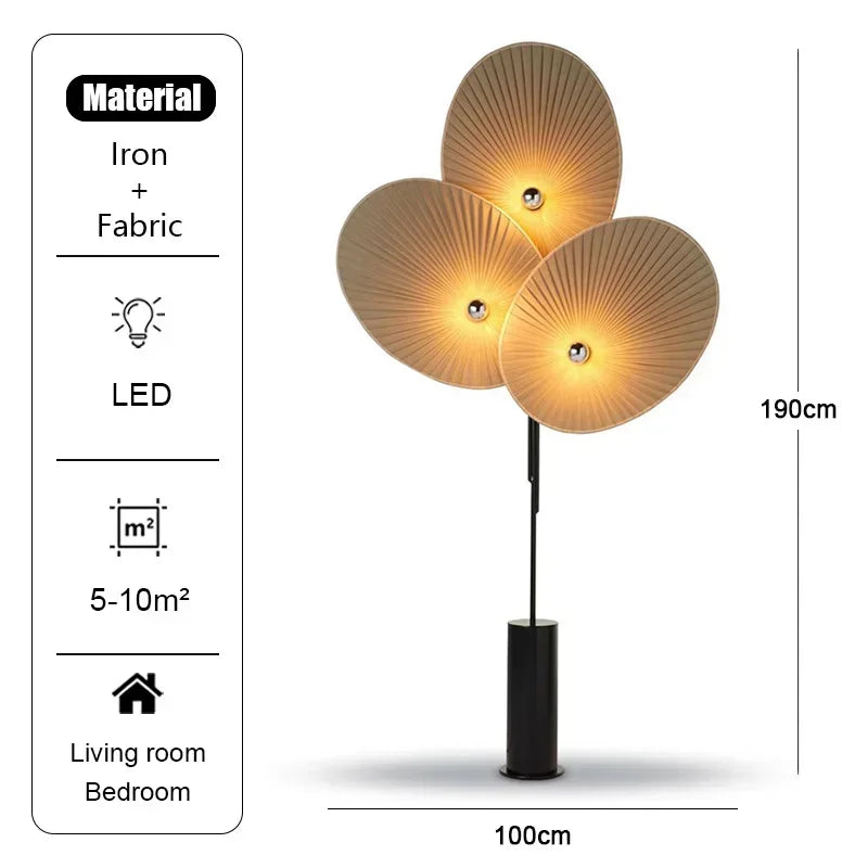 Modern Nordic Minimalism Fan Shaped Sofaside Floor Lamp Homestay Living Room Designer Lamps Bedroom Home Lighting Decor Fixtures