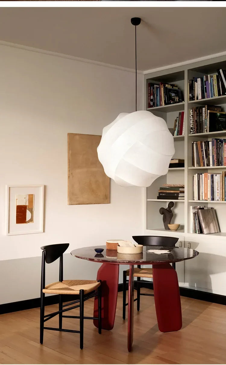 Janpanses Wabi Sabi Silk Led Pendant Lamps Living Dining Room Bedroom Chandeliers Home Decor Minimalist Hanging Lights Fixtures