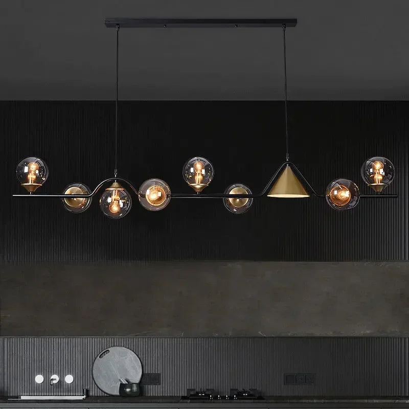 Modern Glass Ball Long Led Pendant Lights Living Dining Room Chandeliers Lighting Home Decor Bar Kitchen Hanging Lamp Luminaire