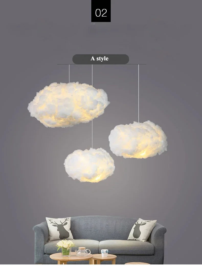 Nordic Floating Cloud Pendant Lights Living Dining Children Room Led Chandelier Lighting Bedroom B&B Club Hanging Lamp Luminaire