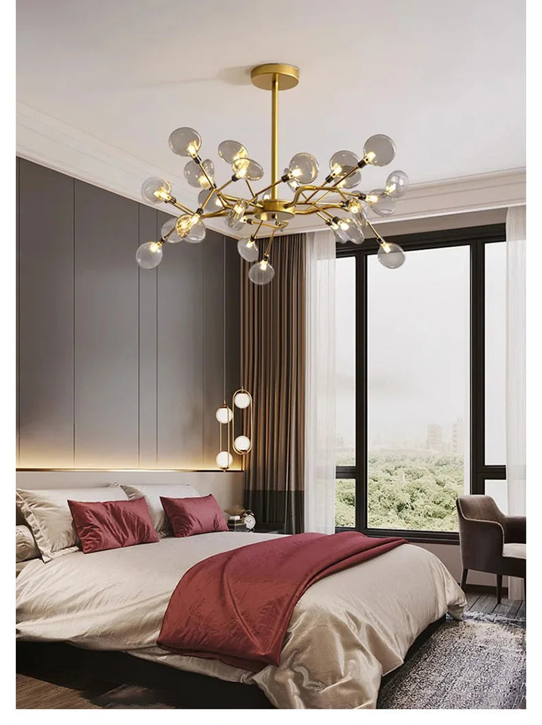 Nordic G4 Led Chandelier Lighting Modern Branch Pendant Light Living Room Gold / Black Led Luminarias Art Decor Indoor Lighting