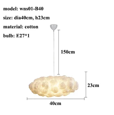 Nordic Floating Cloud Pendant Lights Living Dining Children Room Led Chandelier Lighting Bedroom B&B Club Hanging Lamp Luminaire