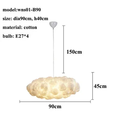 Nordic Floating Cloud Pendant Lights Living Dining Children Room Led Chandelier Lighting Bedroom B&B Club Hanging Lamp Luminaire