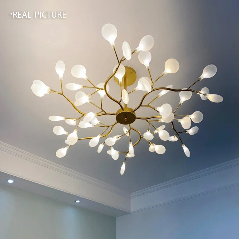 Nordic G4 Led Chandelier Lighting Modern Branch Pendant Light Living Room Gold / Black Led Luminarias Art Decor Indoor Lighting