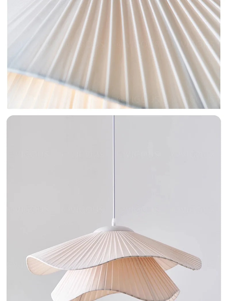 Nordic Fabric Led E27 Pendant Light Dining Living Room Bedroom Chandelier Lustre Decoration Home Ceiling Hanging Lamps Luminaire