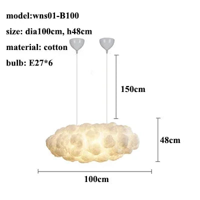 Nordic Floating Cloud Pendant Lights Living Dining Children Room Led Chandelier Lighting Bedroom B&B Club Hanging Lamp Luminaire