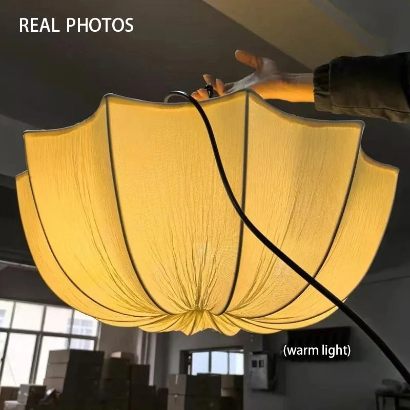 Japanese Wabi Sabi Retro Fabric Pendant Lights Living Dining Room Chandelier Lighting Home Decor Bedroom Lustre Led Hanging Lamp