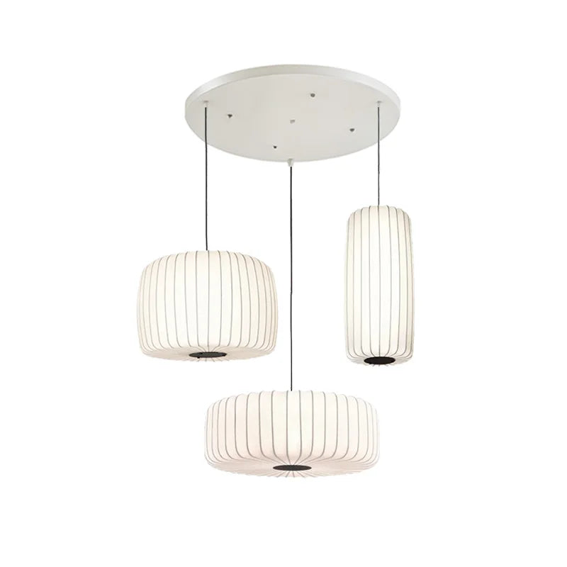 Modern Japanese Wabi Sabi Silk E27 Chandelier Nordic Home Decor Designer Lamp Living Dining Room Bedroom B&B Loft Pendant Lights