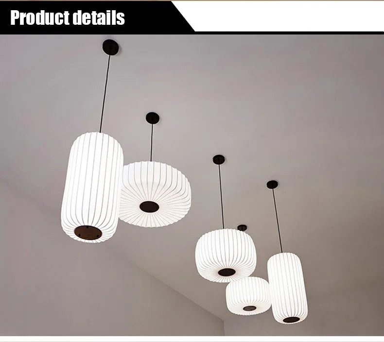 Modern Japanese Wabi Sabi Silk E27 Chandelier Nordic Home Decor Designer Lamp Living Dining Room Bedroom B&B Loft Pendant Lights